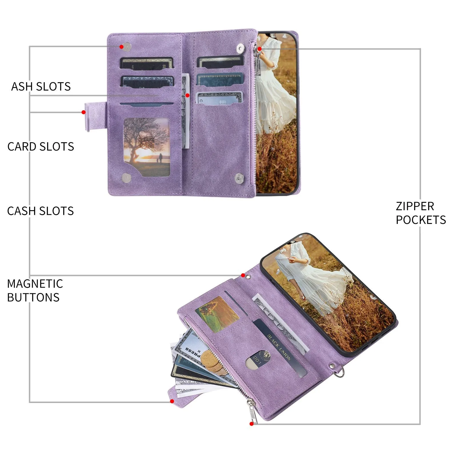005 Style for Samsung Galaxy A23 4G (165.4 x 76.9 x 8.4mm) / A23 5G Rhombus Texture Phone Full-protection Cover PU Leather Zipper Pocket Stand Wallet Case with Strap