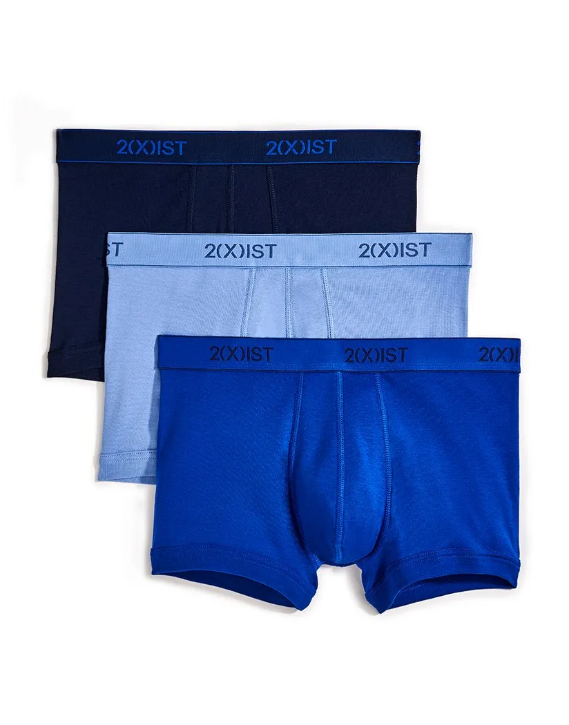 2xist Men's Cotton 3-Pack Essential Core No Show Trunk 020333