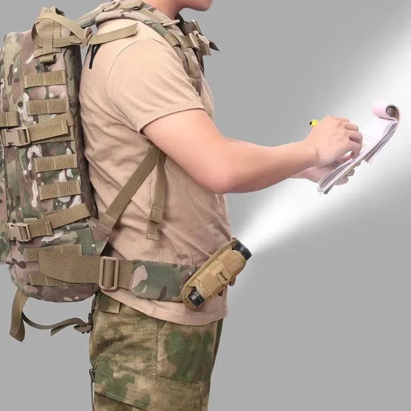 360 Rotatable Molle Flashlight Pouch for Tactical Hunting Nylon Holster for Outdoor Torch Portable Case