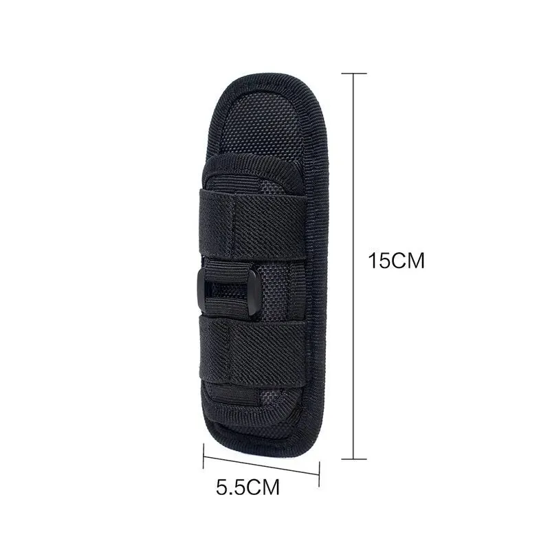 360 Rotatable Molle Flashlight Pouch for Tactical Hunting Nylon Holster for Outdoor Torch Portable Case