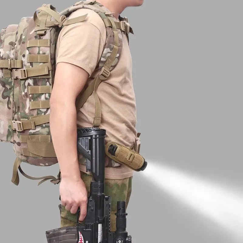360 Rotatable Molle Flashlight Pouch for Tactical Hunting Nylon Holster for Outdoor Torch Portable Case