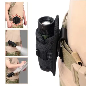 360 Rotatable Molle Flashlight Pouch for Tactical Hunting Nylon Holster for Outdoor Torch Portable Case
