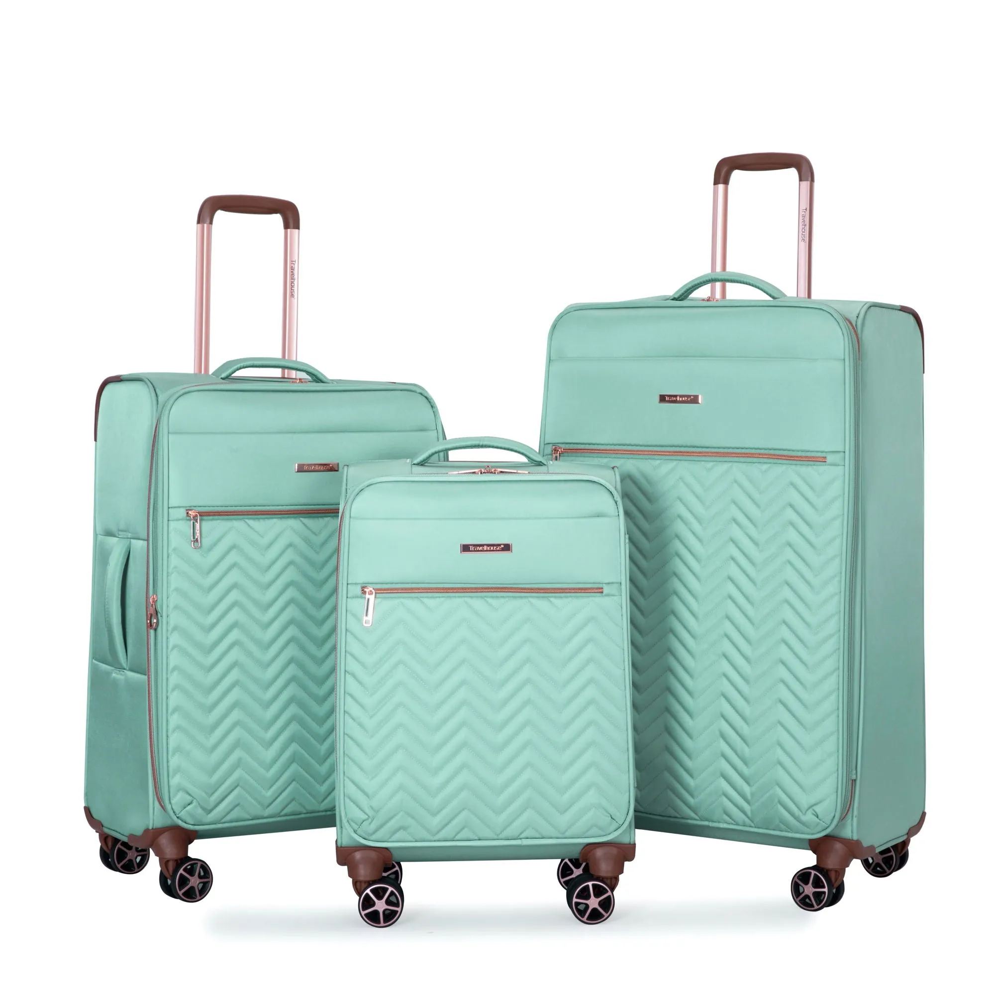 4 Piece Set, Softshell Suitcase Spinner Wheels Terylene Luggage Sets by Couch.com