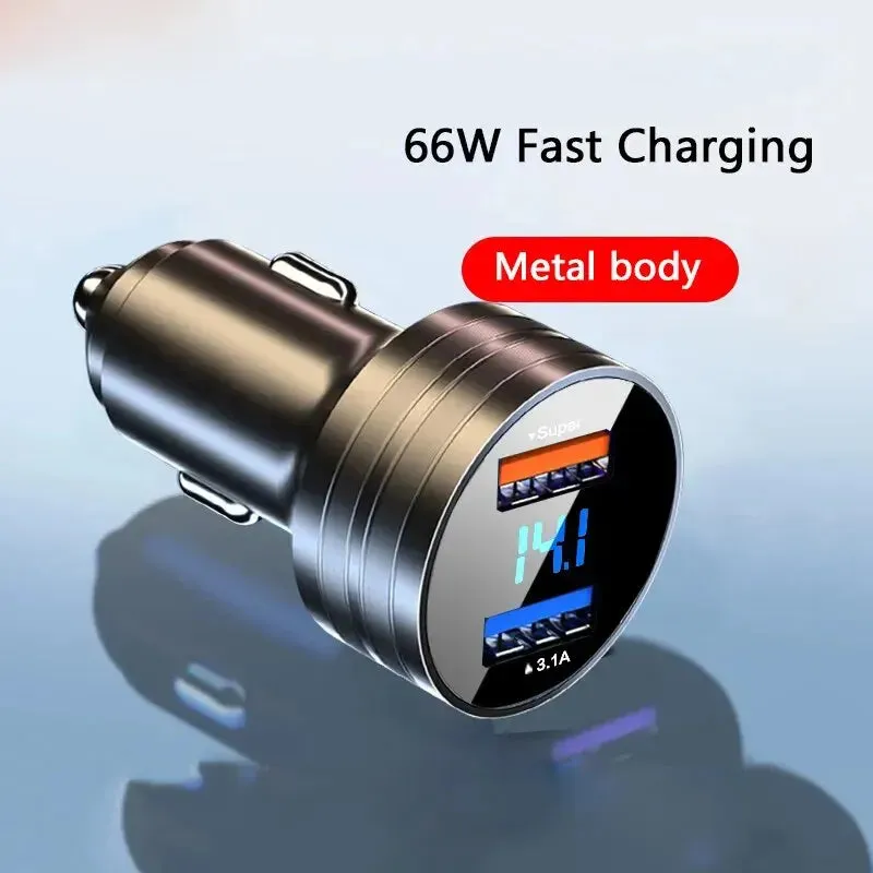 66w Dual Port Usb Car Charger Compatible with Various Phone Models