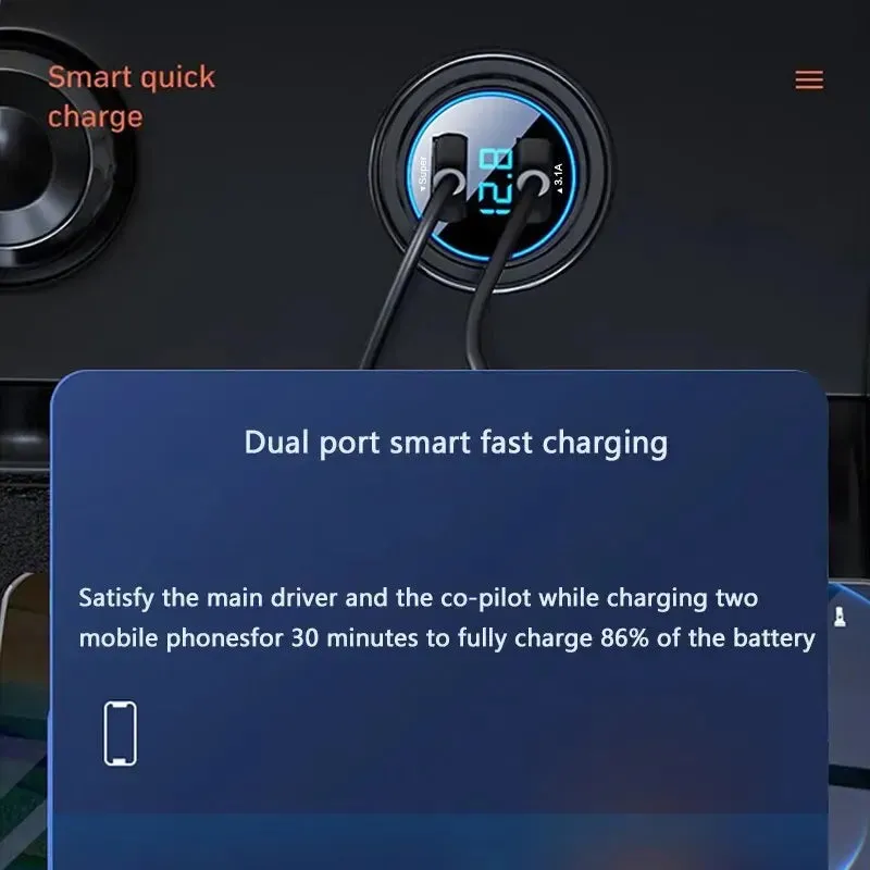 66w Dual Port Usb Car Charger Compatible with Various Phone Models