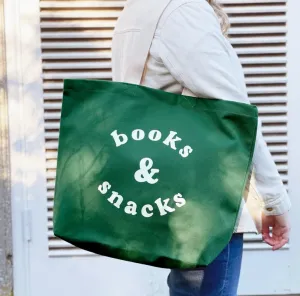 Alphabet Bags Canvas Bag - Books & Snacks - Forest