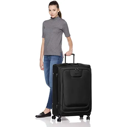 AmazonBasics Premium Expandable Softside Spinner Luggage With TSA Lock 2-Piece Set - 21/29-Inch, Black