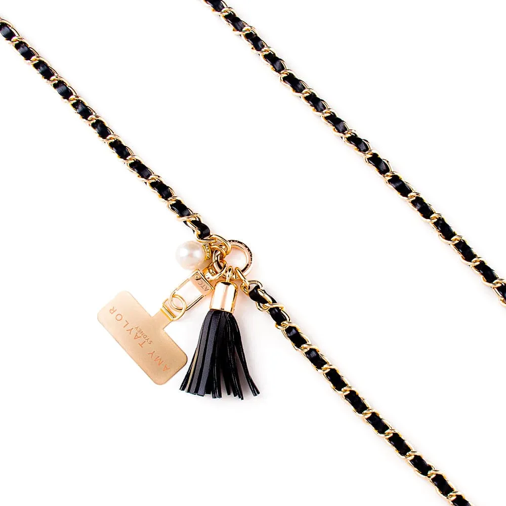 AMY TAYLOR Leather & Chain Cross Body Strap