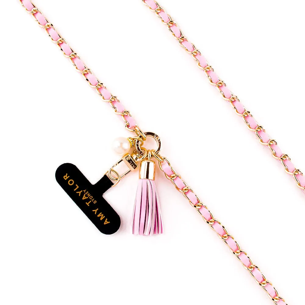 AMY TAYLOR Leather & Chain Cross Body Strap