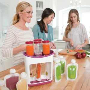 Baby Feeding Squeeze Fruit Juice Station Pouches Container Storage Kit