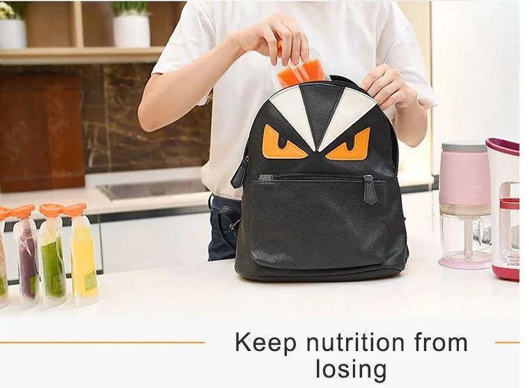 Baby Feeding Squeeze Fruit Juice Station Pouches Container Storage Kit