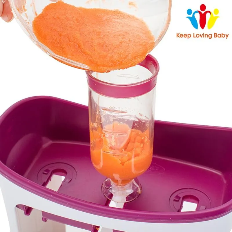Baby Feeding Squeeze Fruit Juice Station Pouches Container Storage Kit