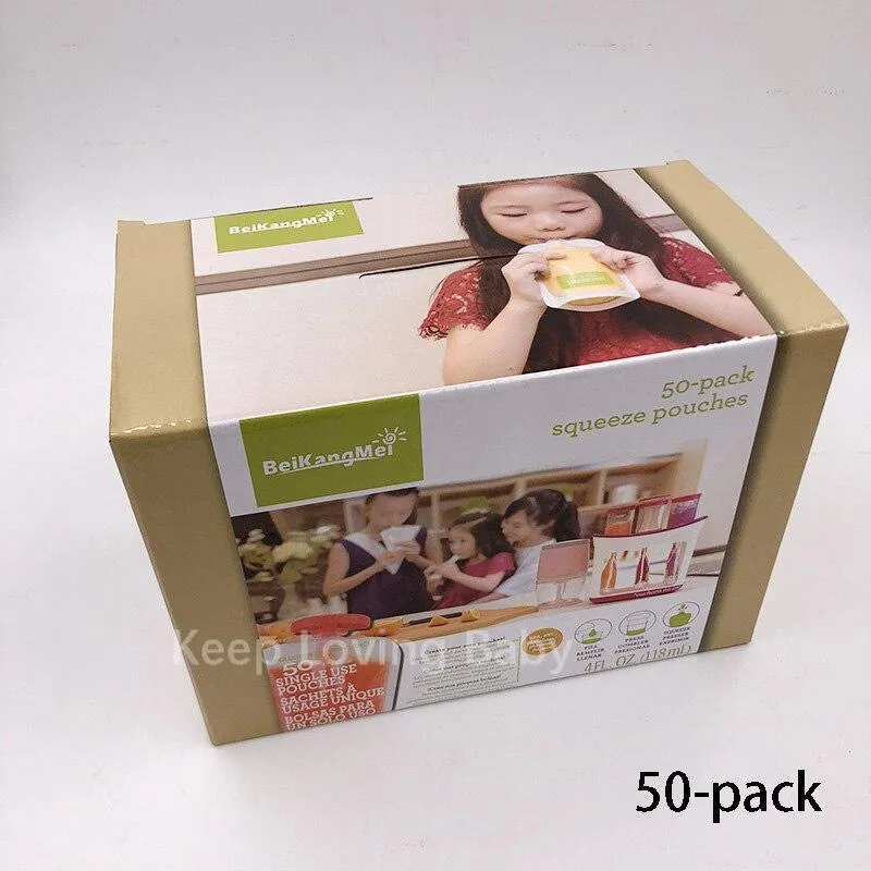 Baby Feeding Squeeze Fruit Juice Station Pouches Container Storage Kit
