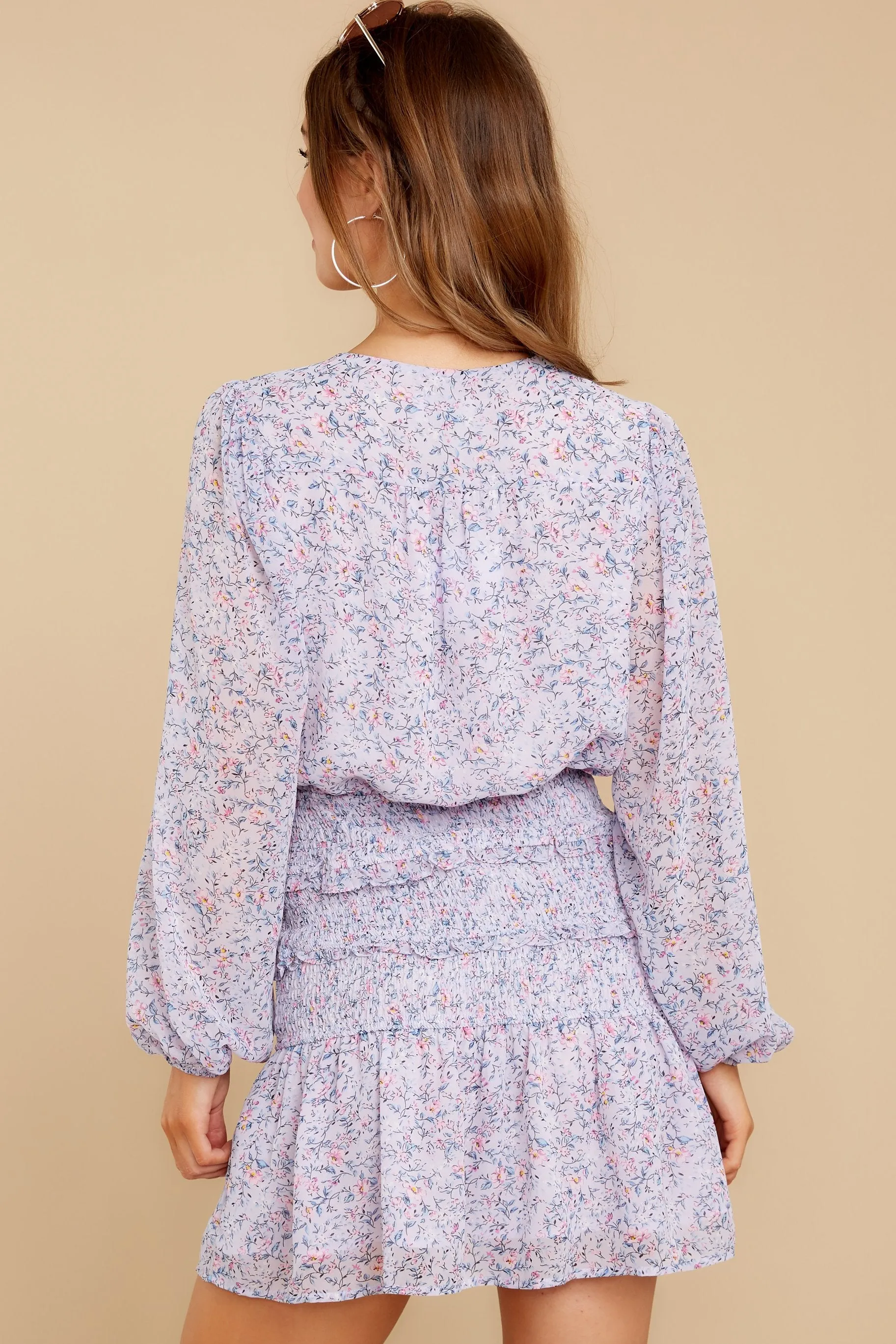 Better With You Lavender Floral Print Dress