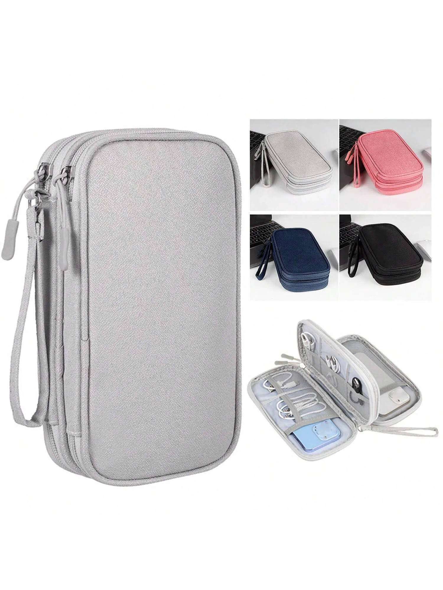 Cable bag|Black Pouch Carry Case For Cord Cable Travel Cable
