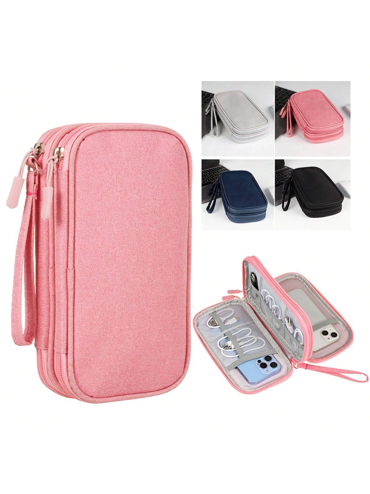 Cable bag|Black Pouch Carry Case For Cord Cable Travel Cable