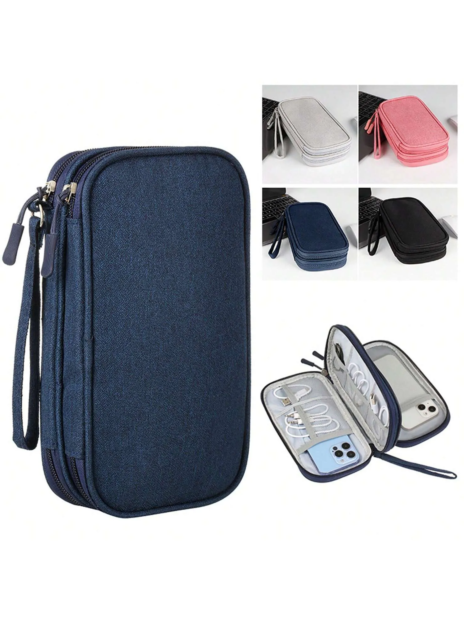 Cable bag|Black Pouch Carry Case For Cord Cable Travel Cable