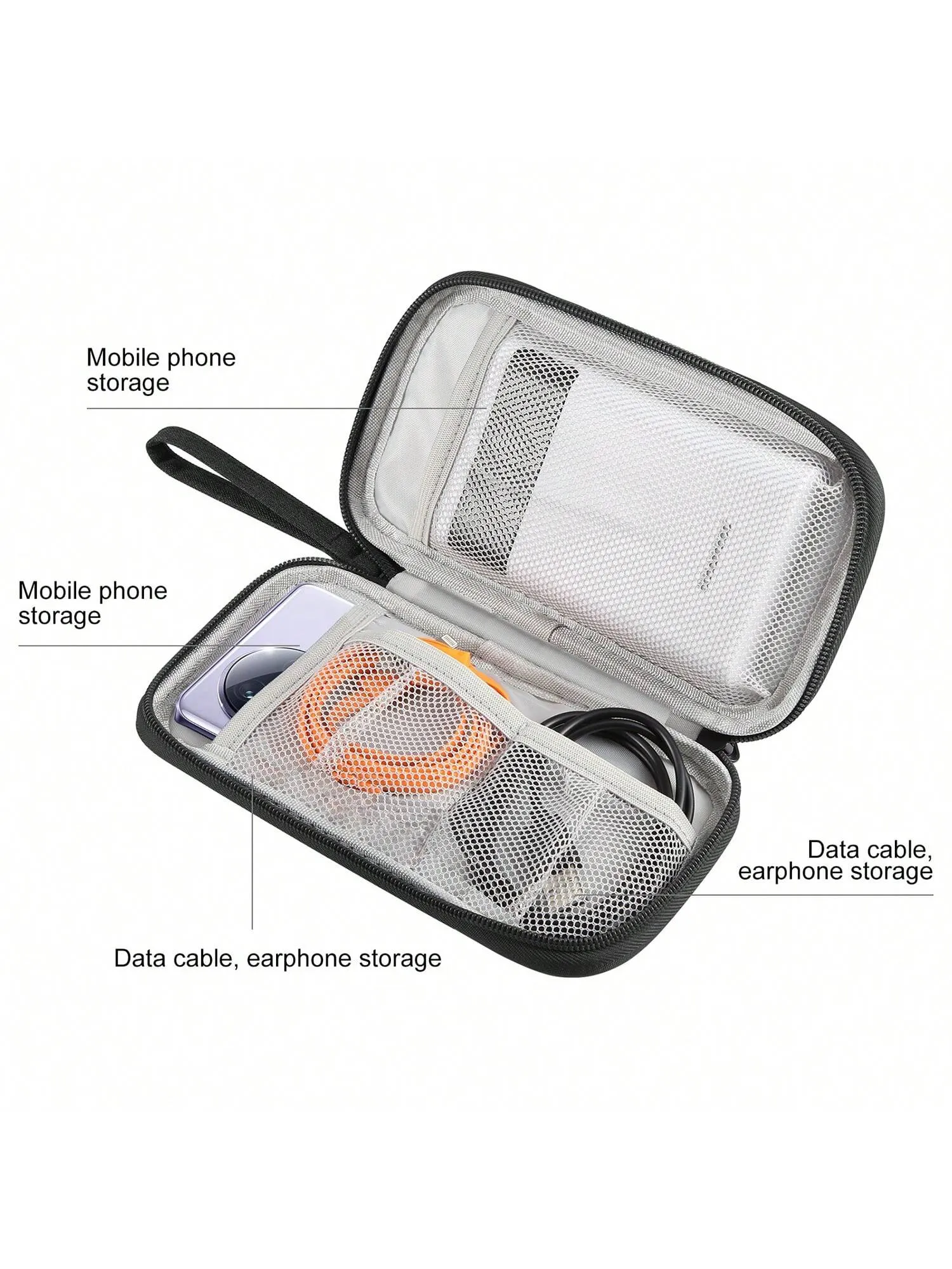 Cable bag|Black Pouch Carry Case For Cord Cable Travel Cable