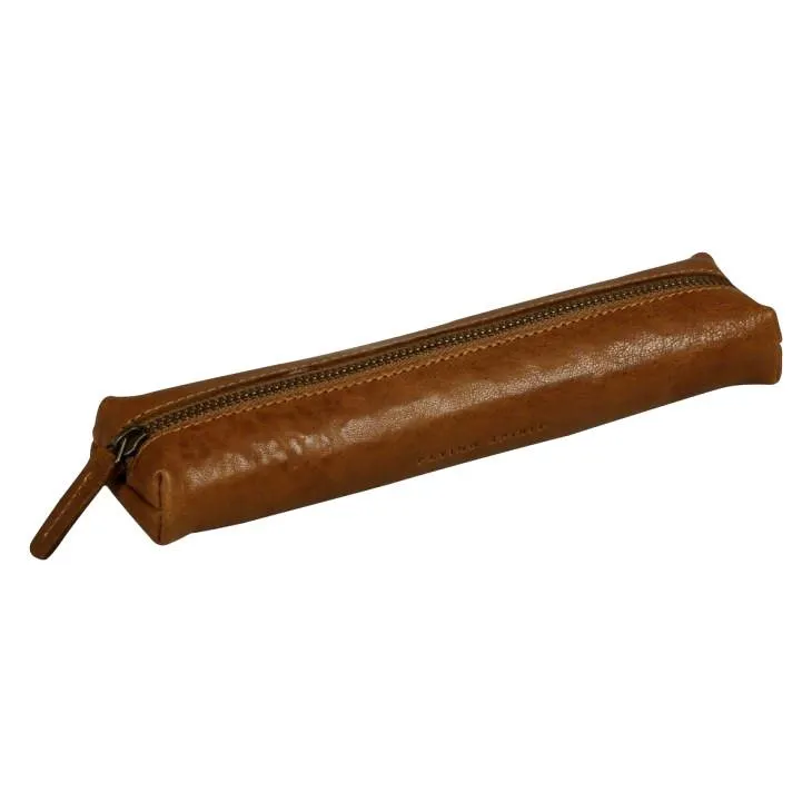Clairefontaine Mini Leather Pencil Case, Cognac