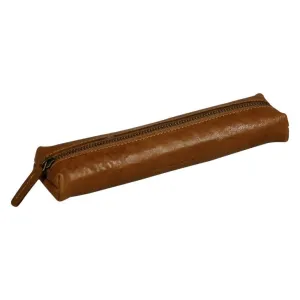 Clairefontaine Mini Leather Pencil Case, Cognac
