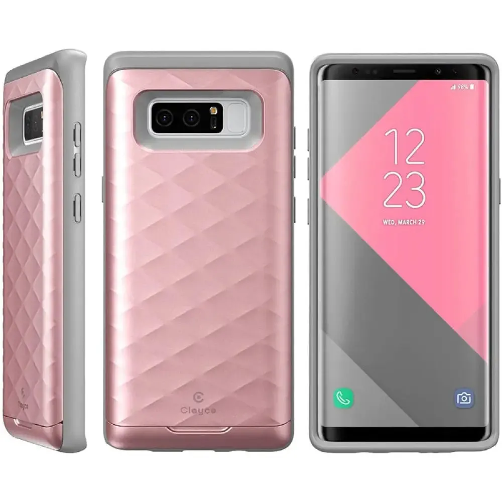 Clayco for Samsung Galaxy Note 8 Case Argos Premium Hybrid Protective Wallet Cover with Built-in Credit Card Id Card Slot
