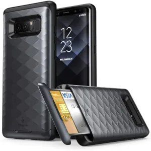 Clayco for Samsung Galaxy Note 8 Case Argos Premium Hybrid Protective Wallet Cover with Built-in Credit Card Id Card Slot