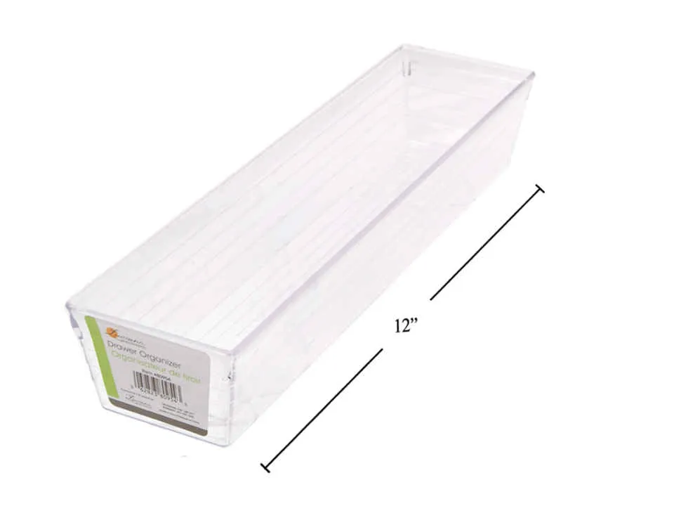 Clear Plastic Drawer Organizer 12x3" 1pc