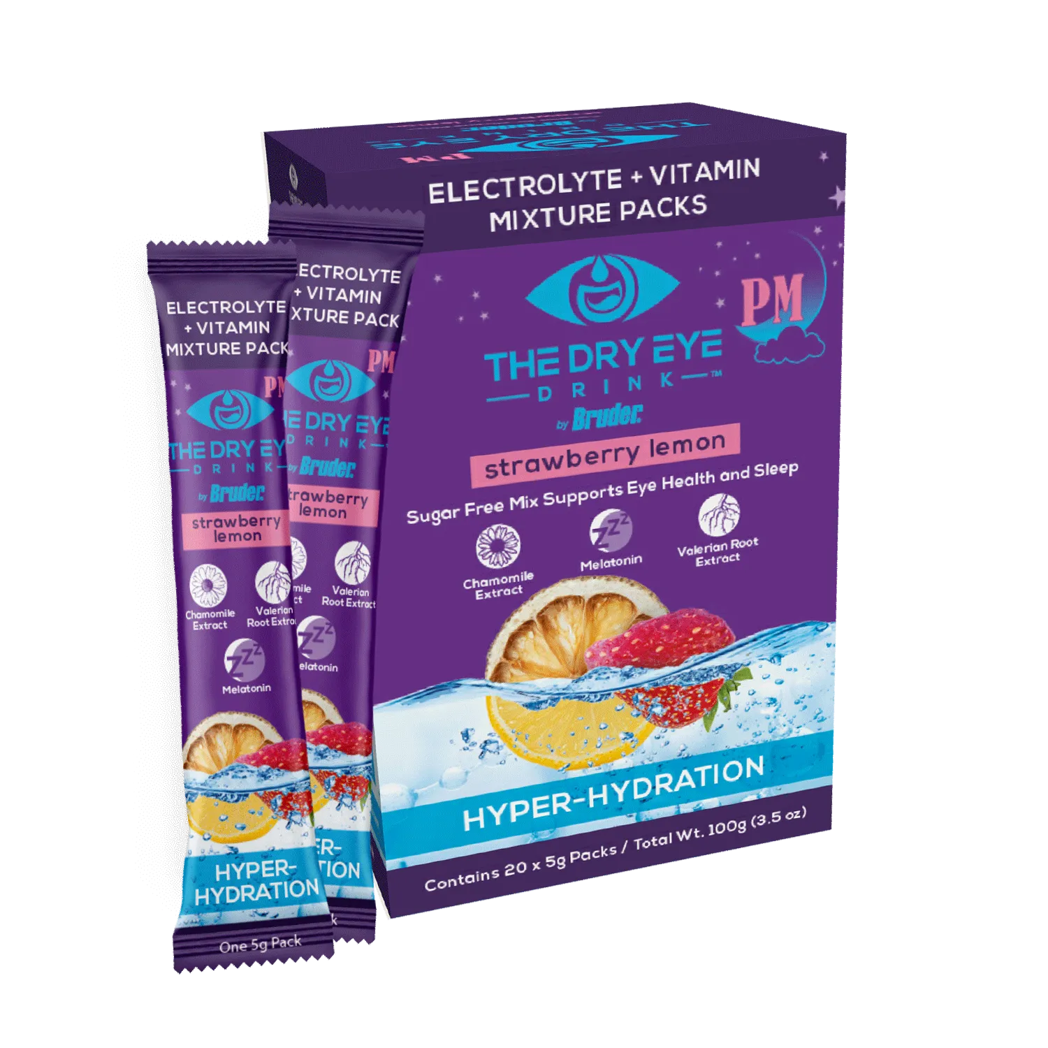 Dry Eye Drink PM - Strawberry Lemon Flavor (Case of 12)
