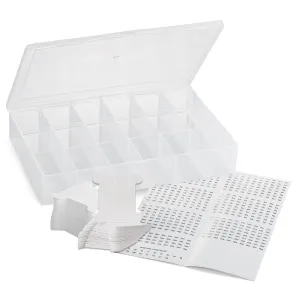 Embroidery Floss Organizer Box  17 Compartment Plastic Box With Lid, Embroidery