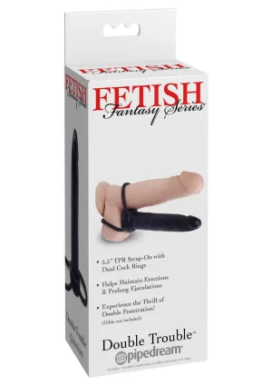 Fetish Fantasy Series Double Trouble Strapless Strap-On Dildo with Dual Cock Rings
