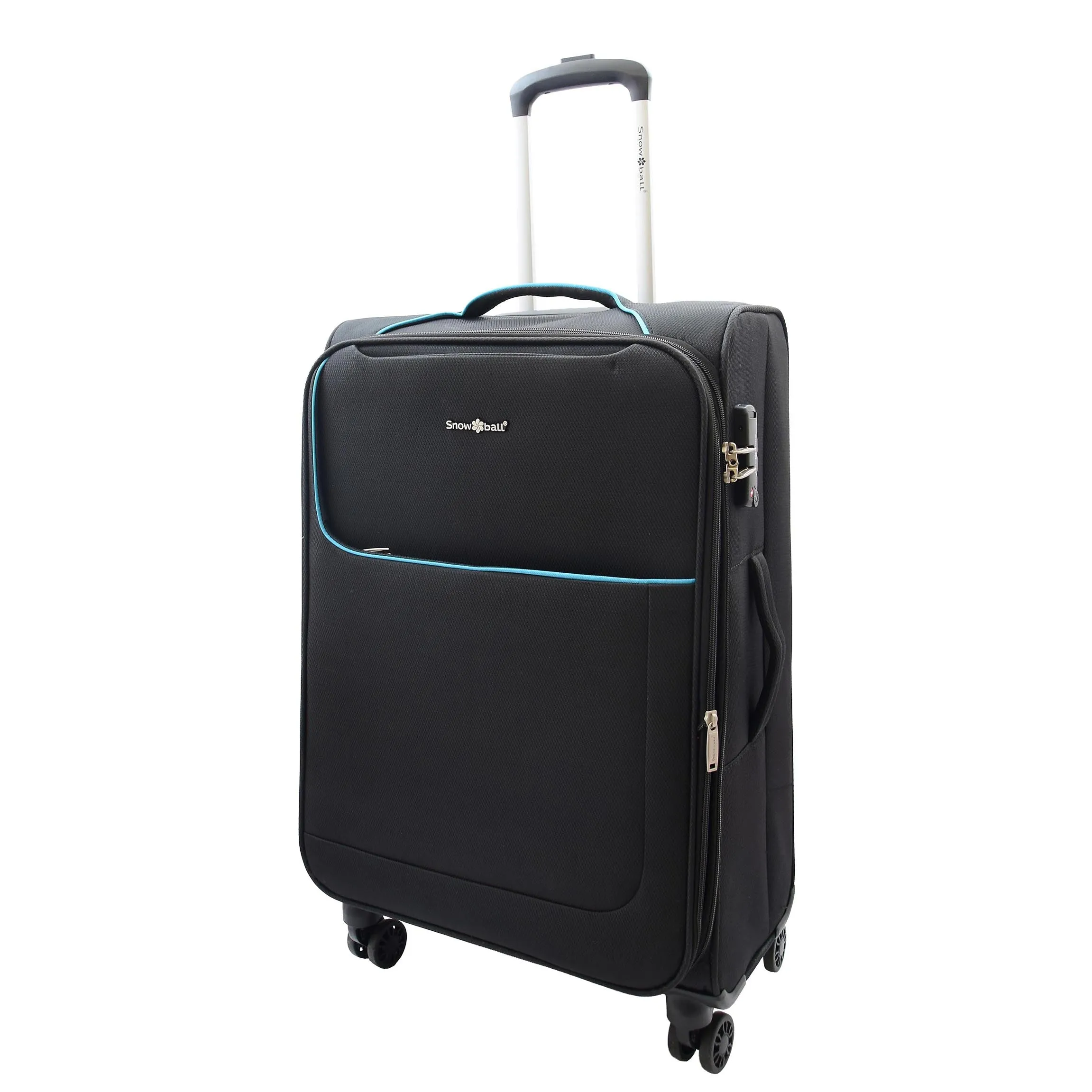 Four Wheel Suitcase Lightweight Soft Luggage HL22 Black