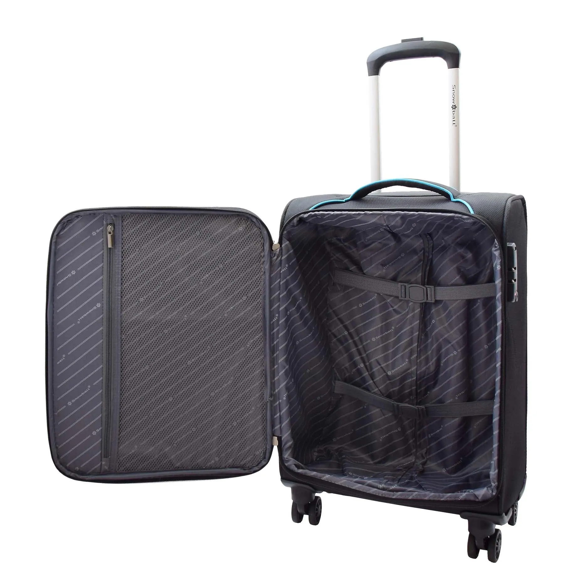 Four Wheel Suitcase Lightweight Soft Luggage HL22 Black
