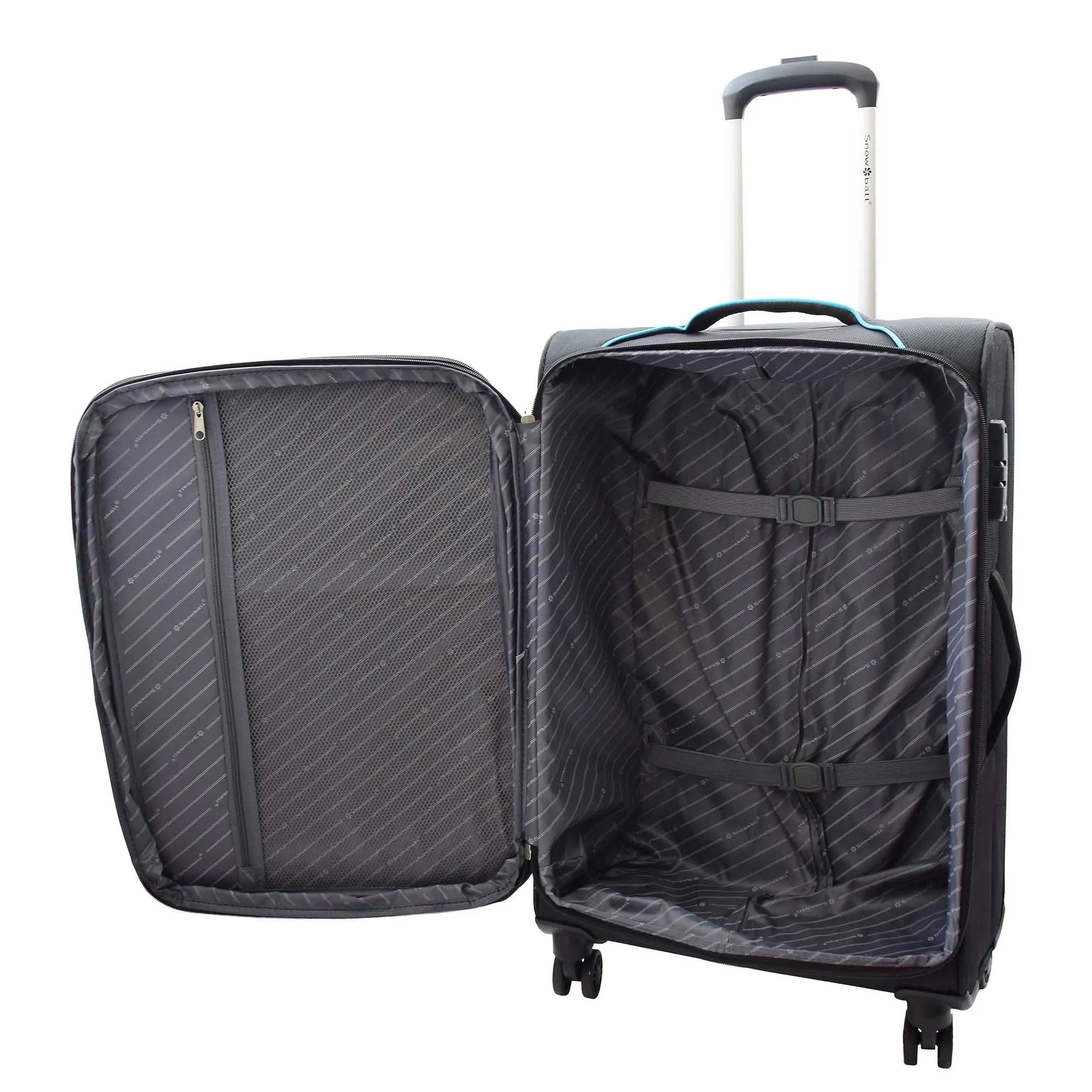 Four Wheel Suitcase Lightweight Soft Luggage HL22 Black