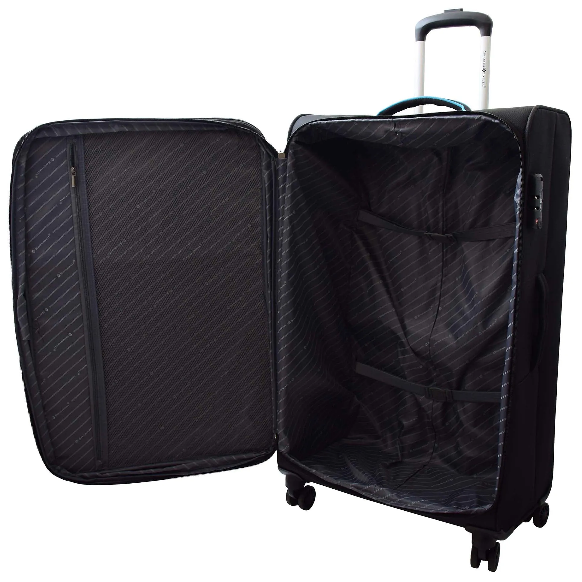 Four Wheel Suitcase Lightweight Soft Luggage HL22 Black