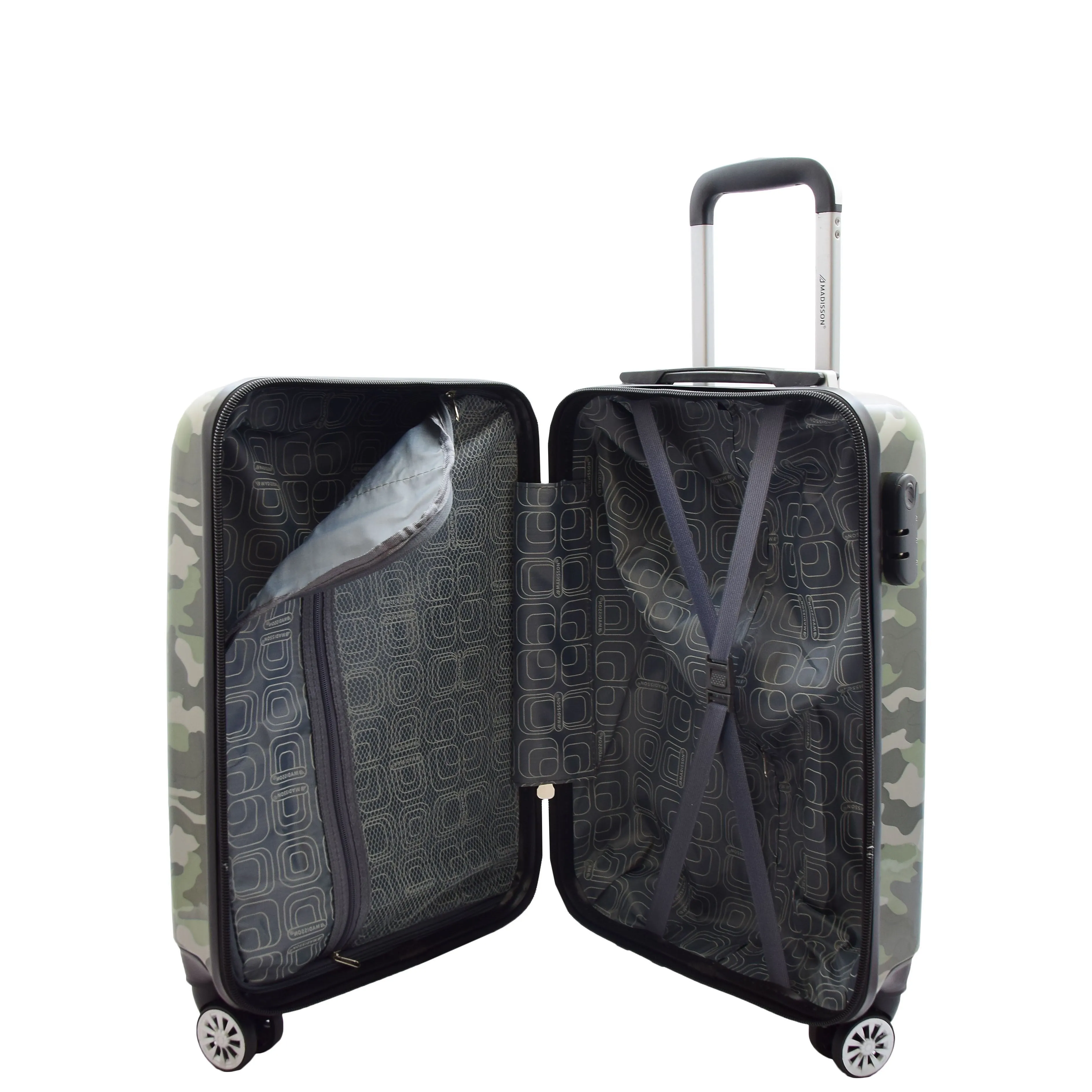Four Wheels Spinner Suitcase Hard Shell Luggage Camouflage Print