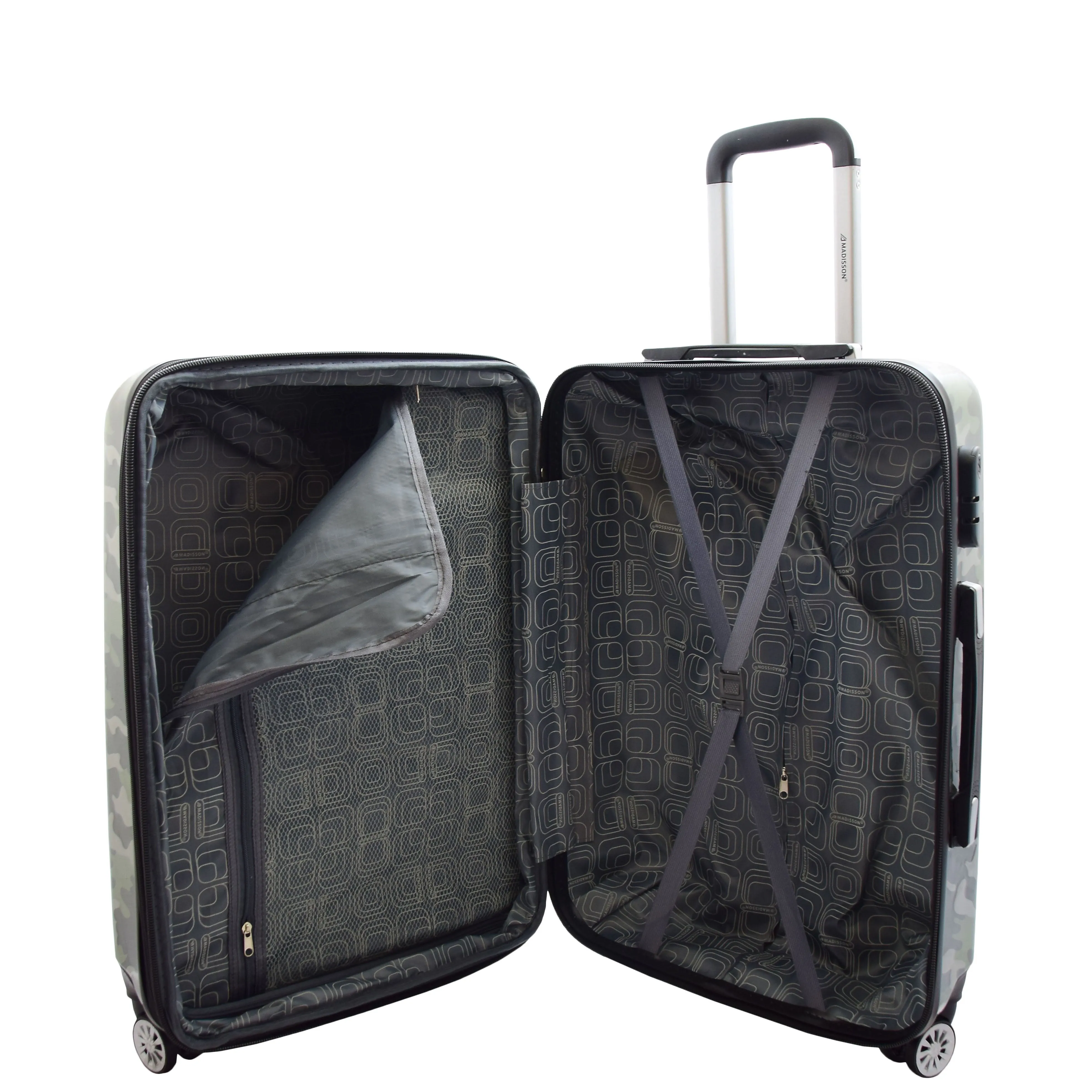 Four Wheels Spinner Suitcase Hard Shell Luggage Camouflage Print