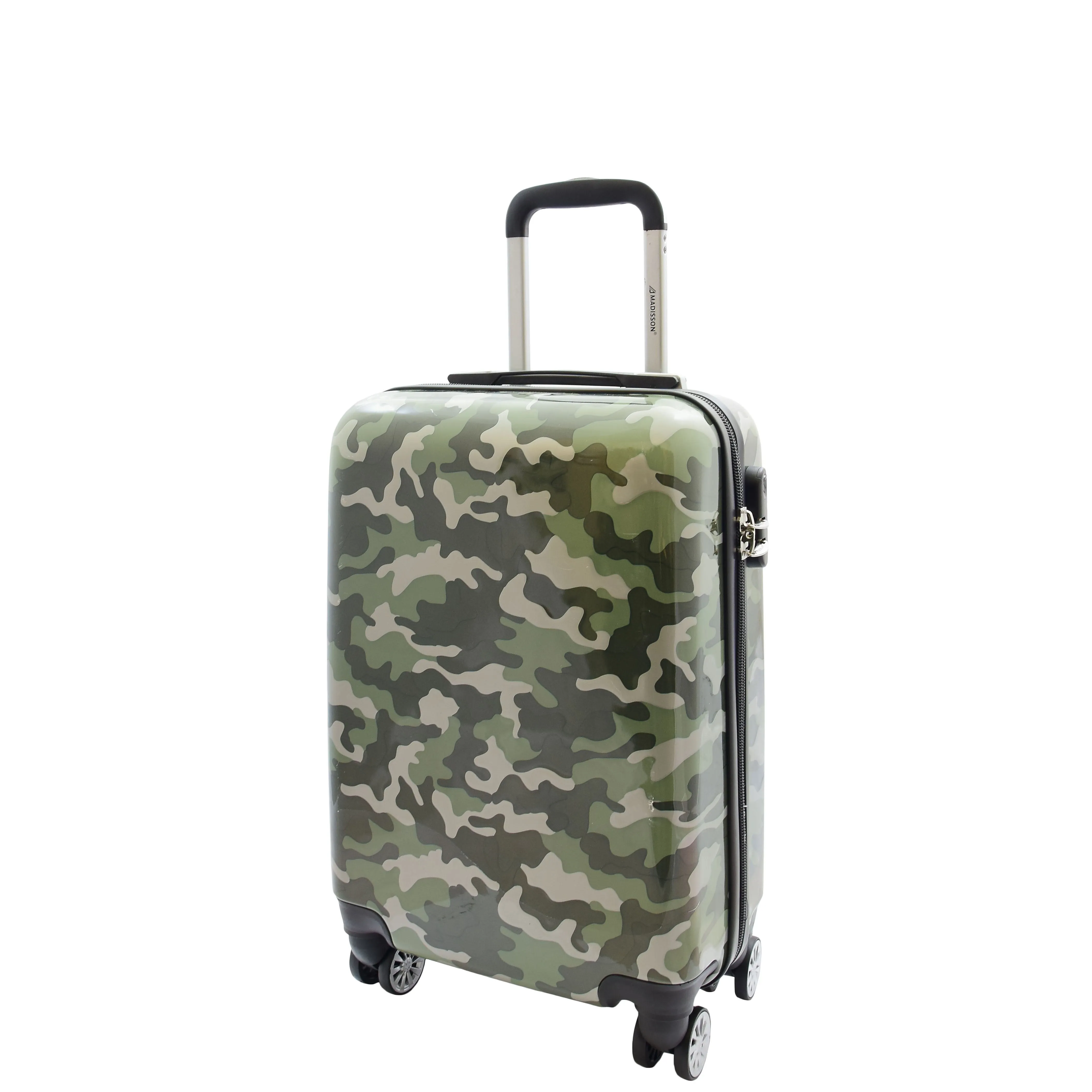Four Wheels Spinner Suitcase Hard Shell Luggage Camouflage Print