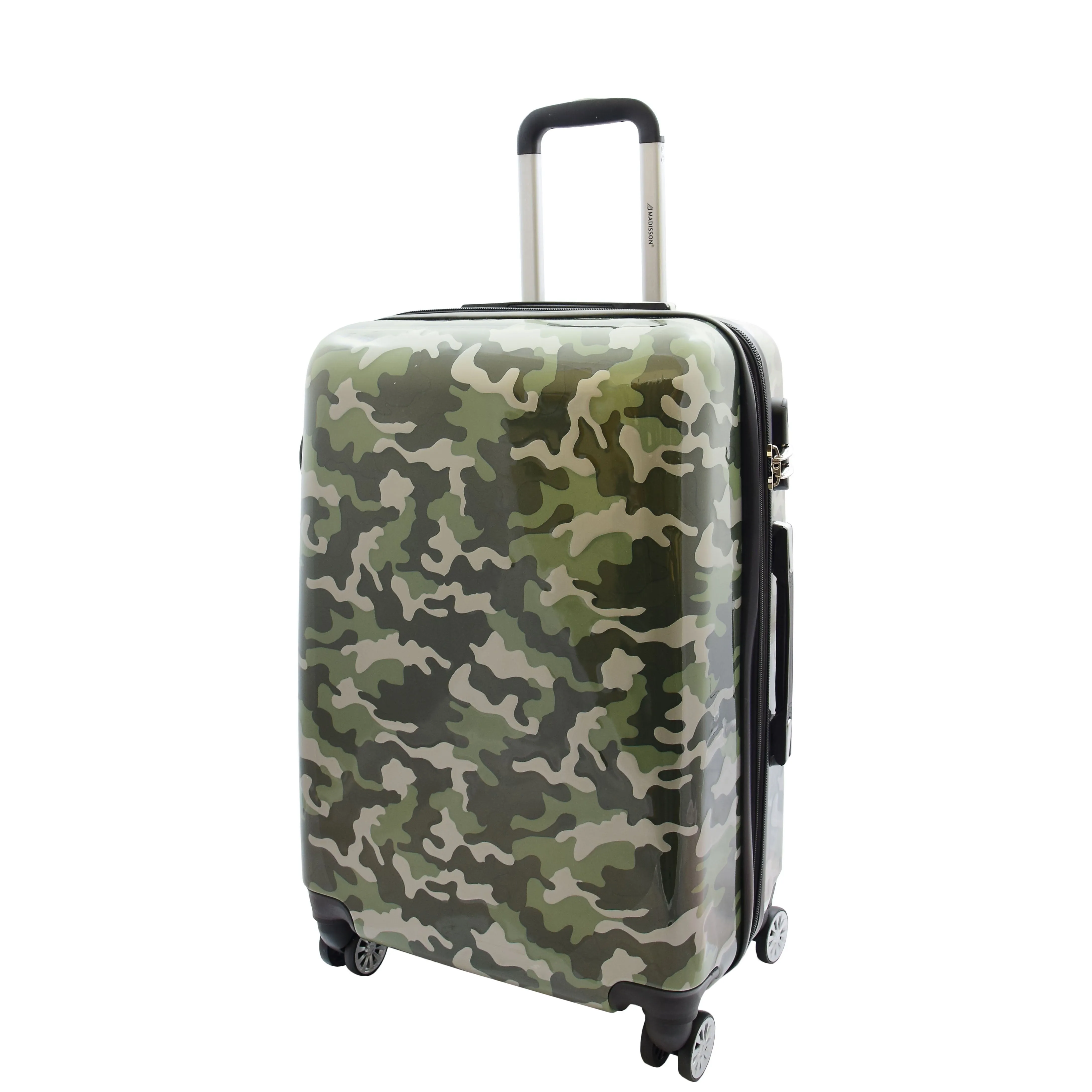 Four Wheels Spinner Suitcase Hard Shell Luggage Camouflage Print
