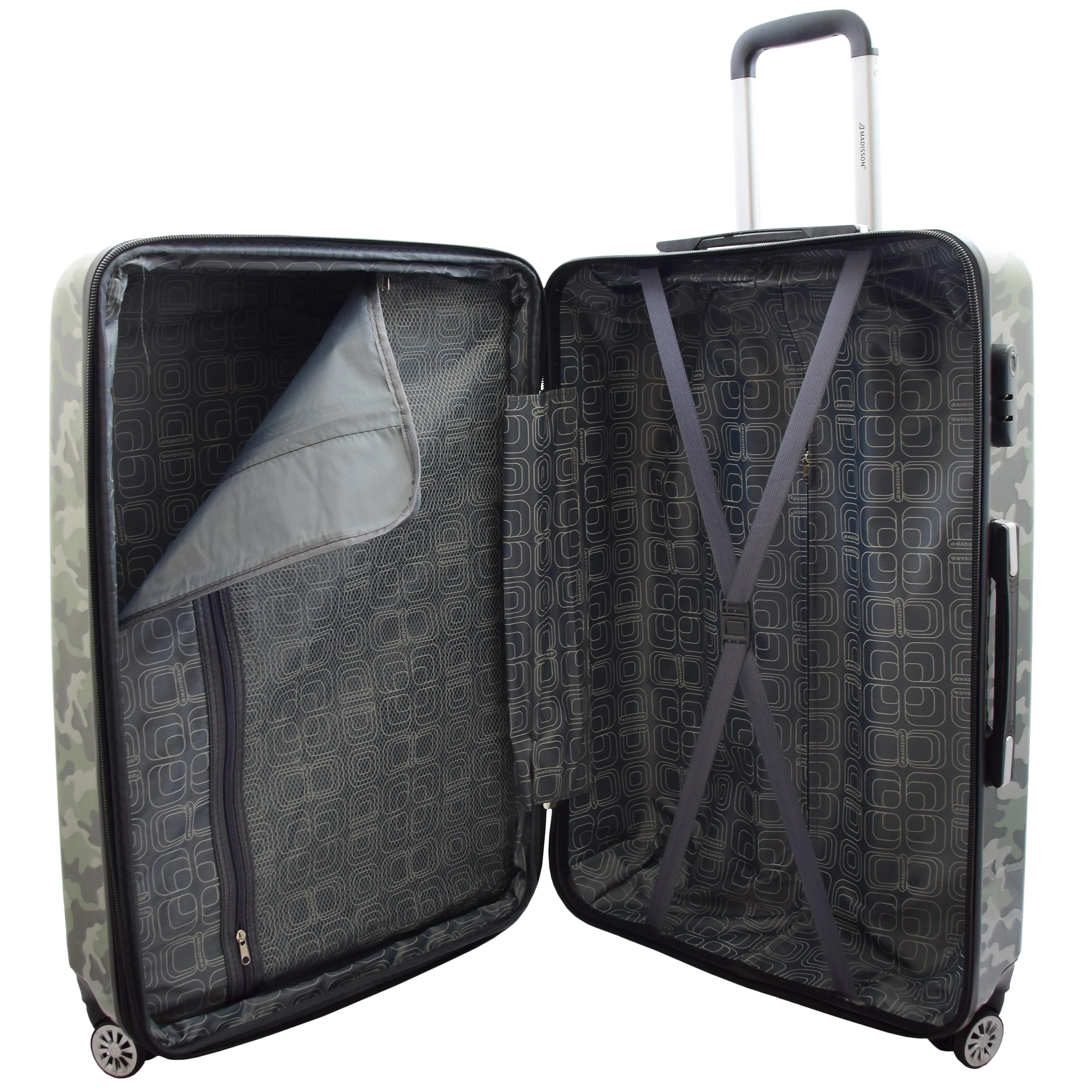 Four Wheels Spinner Suitcase Hard Shell Luggage Camouflage Print