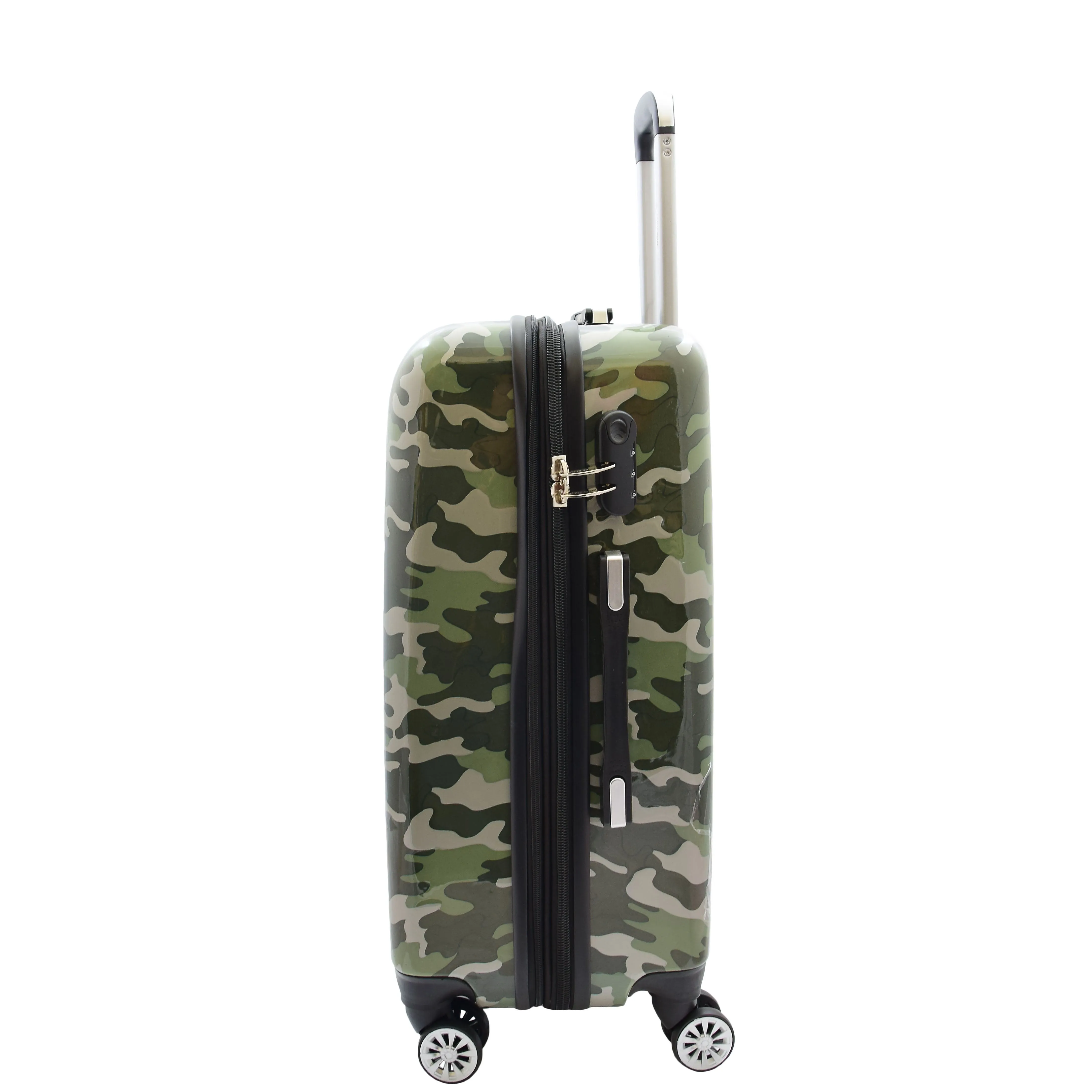 Four Wheels Spinner Suitcase Hard Shell Luggage Camouflage Print