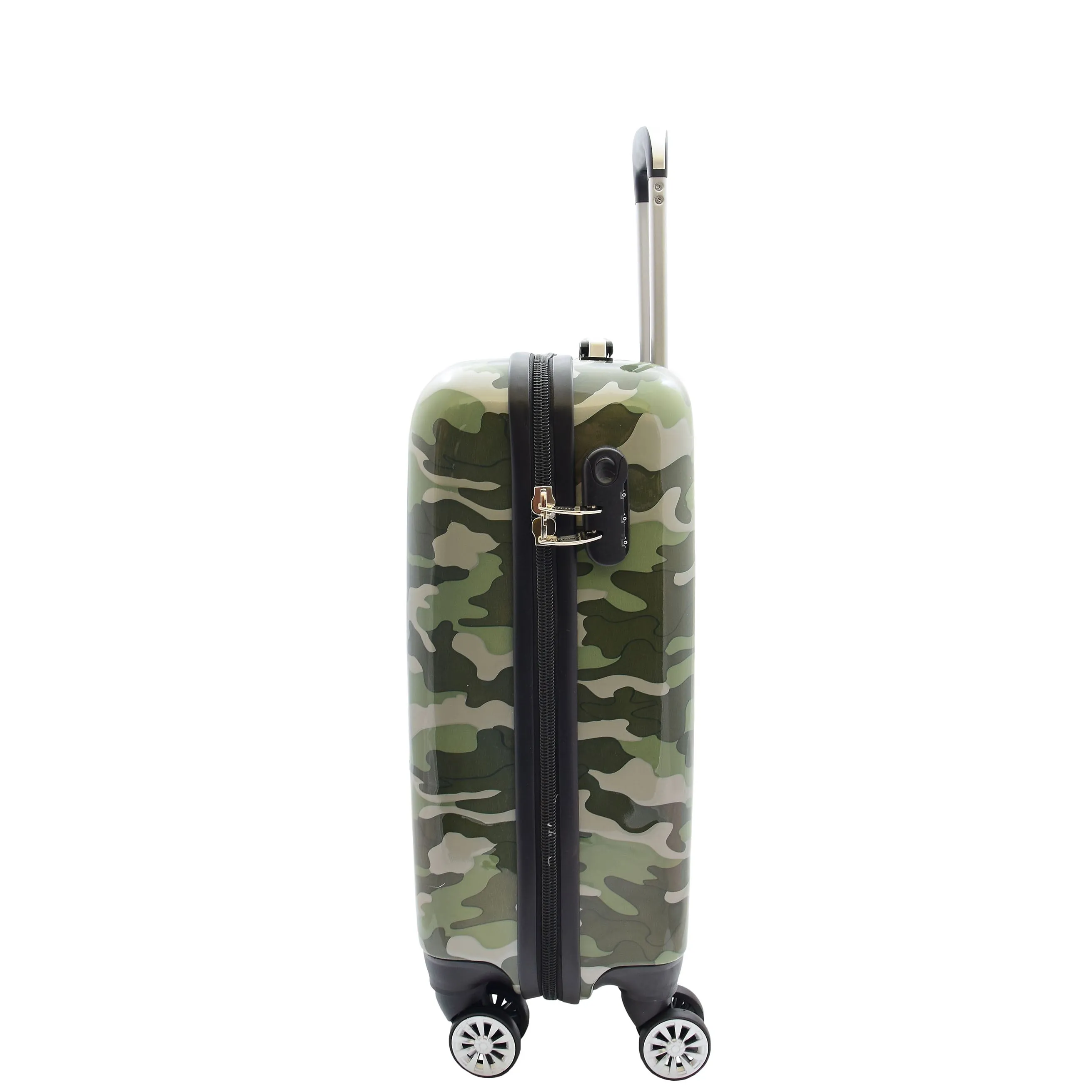Four Wheels Spinner Suitcase Hard Shell Luggage Camouflage Print