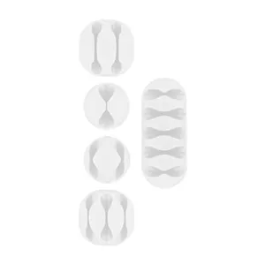 Goobay Mixed Slot Adhesive Cable Organizers (White) 5-Pieces