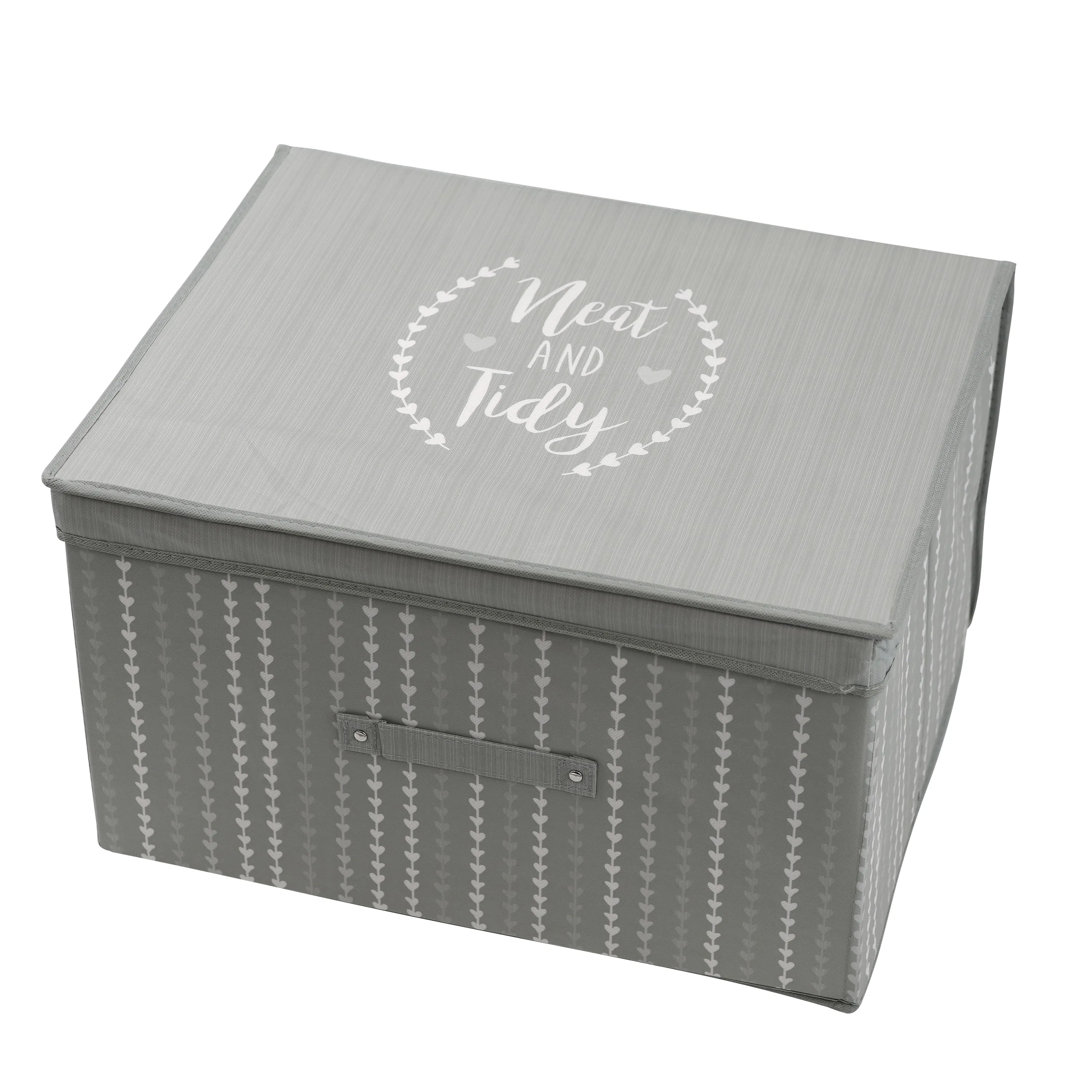 Grey Hearts Large Storage Box