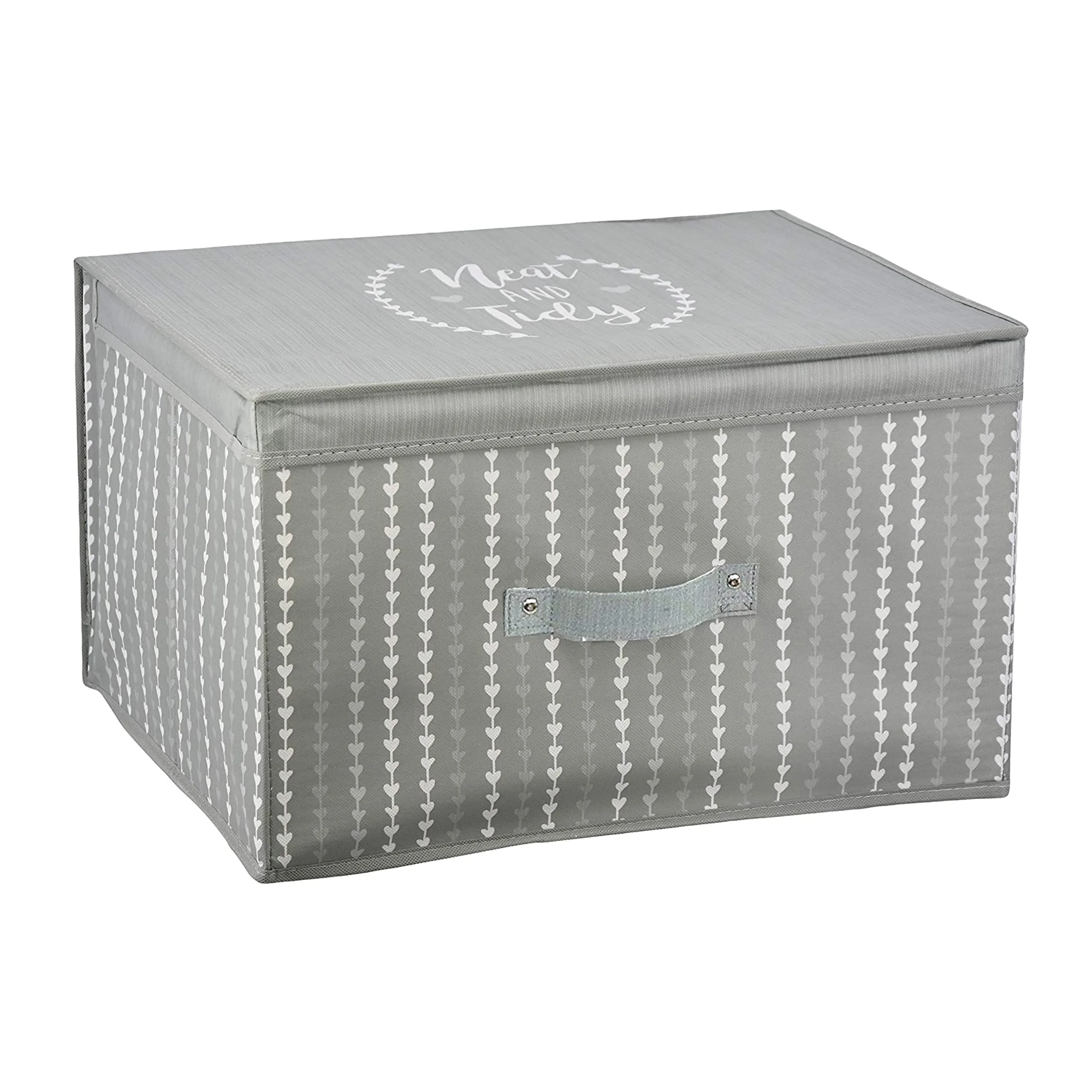 Grey Hearts Large Storage Box