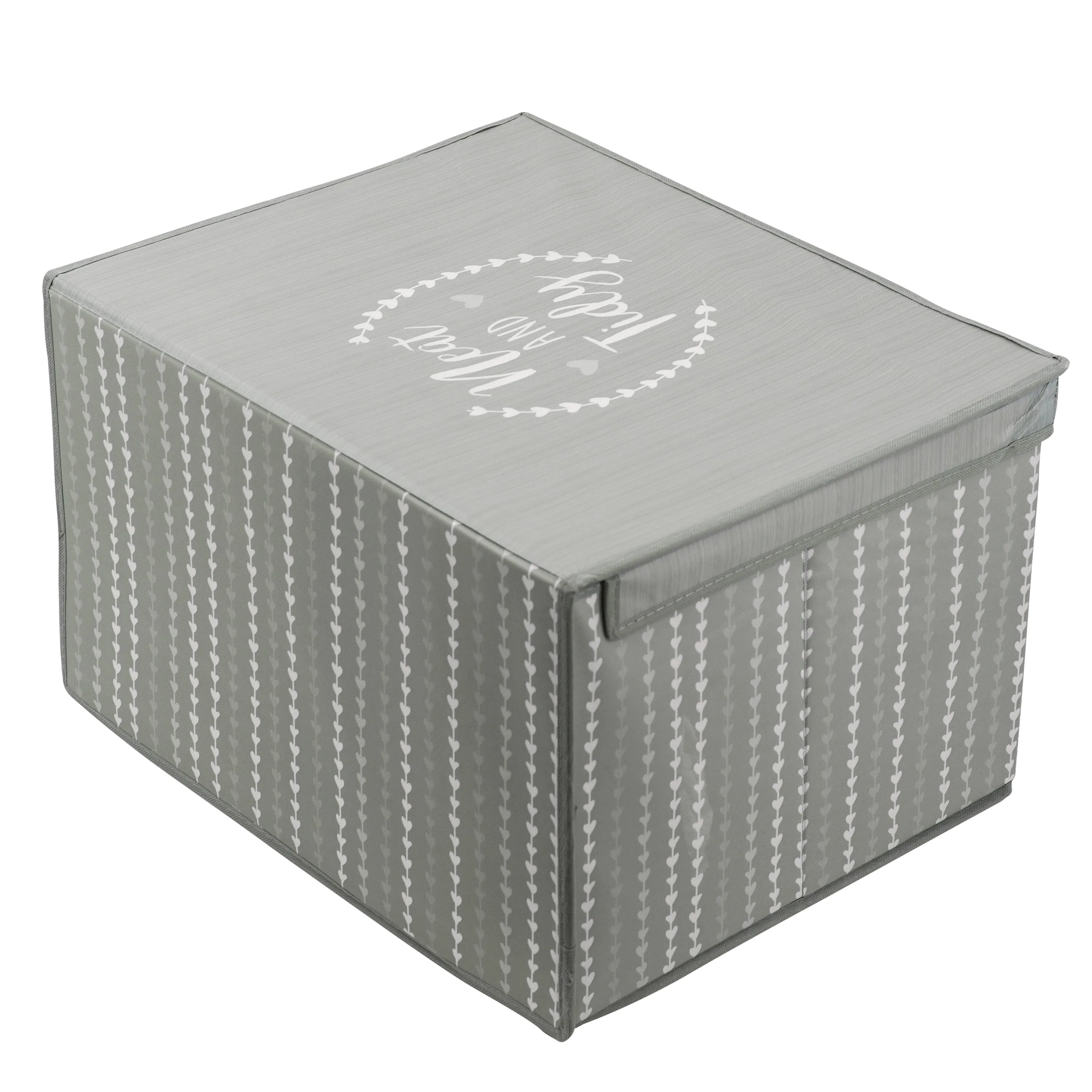 Grey Hearts Large Storage Box