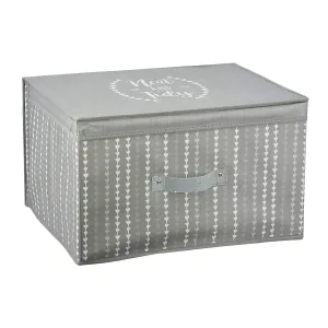 Grey Hearts Large Storage Box