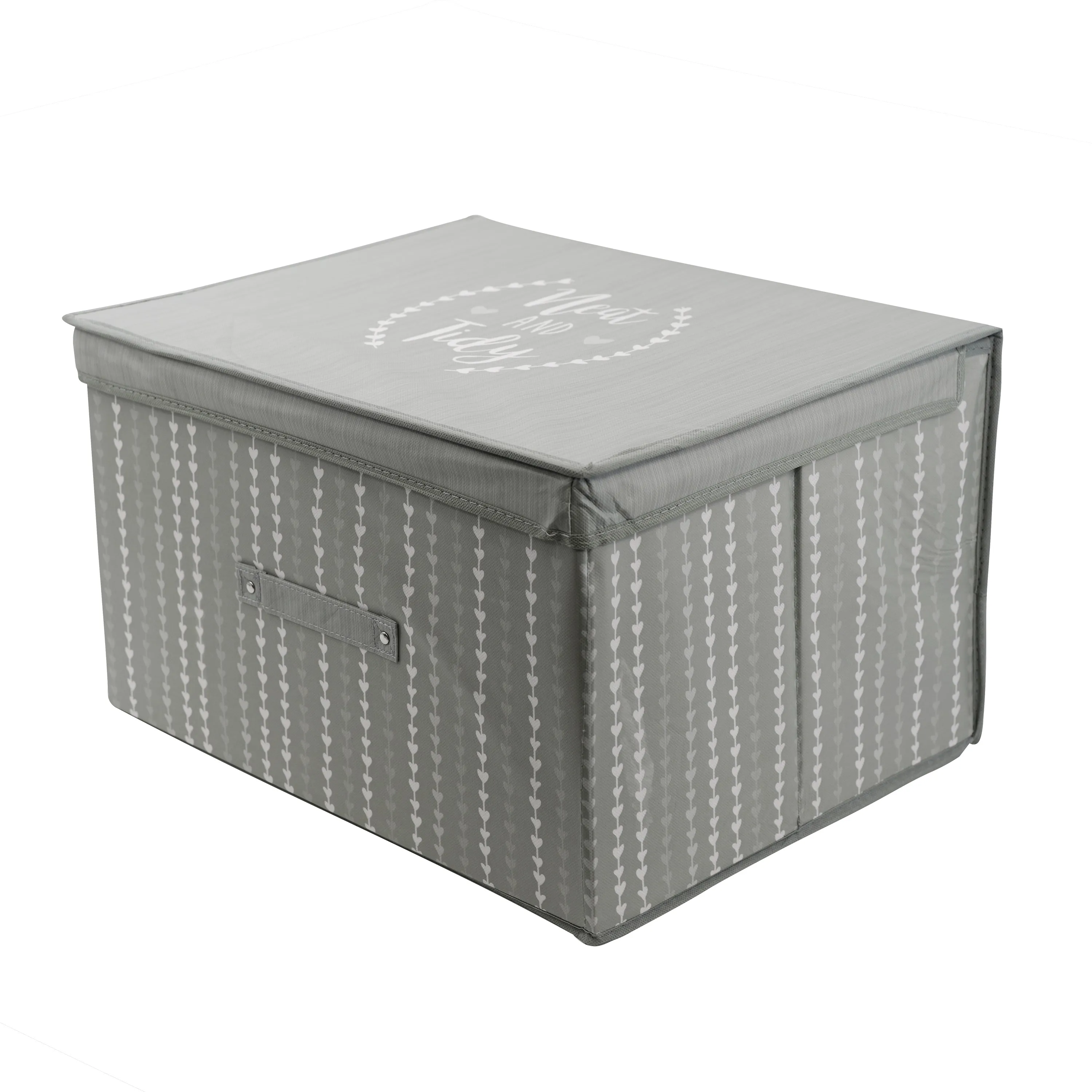 Grey Hearts Large Storage Box