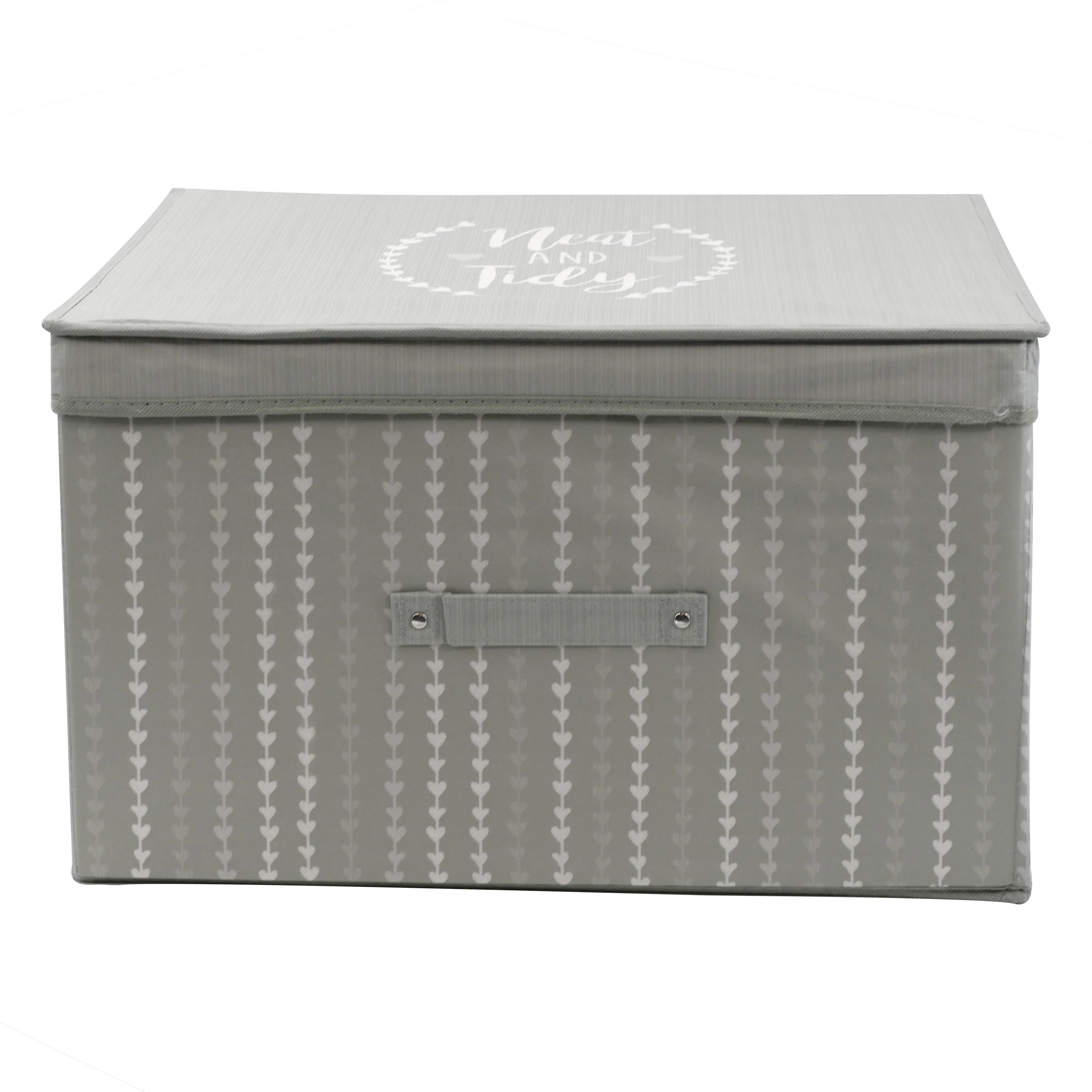 Grey Hearts Large Storage Box