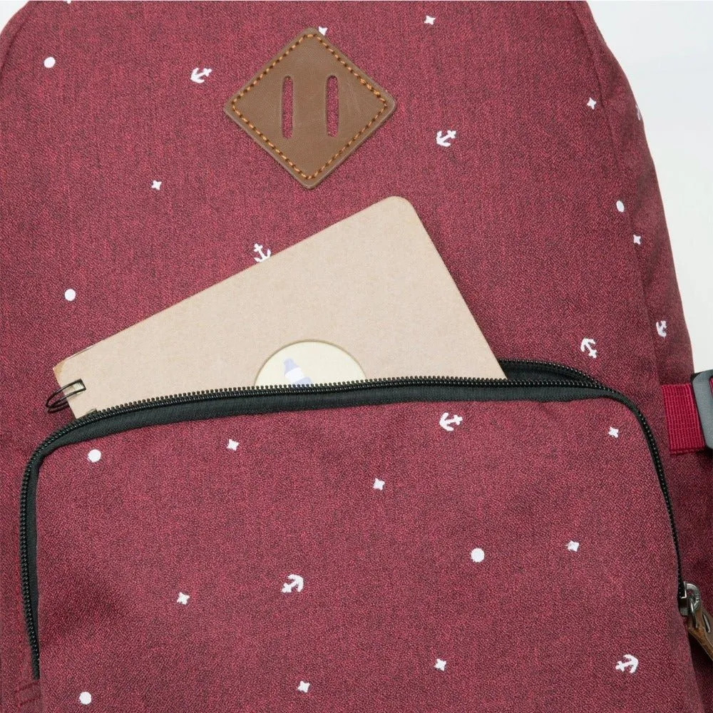 KAUKKO Elegant College School Backpack Women Daypacks, K1005-3 ( Red / 17L )