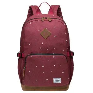 KAUKKO Elegant College School Backpack Women Daypacks, K1005-3 ( Red / 17L )